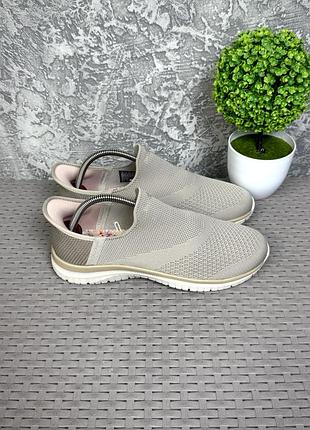 Skechers slip-ins кроссовки кеды мокасины 39 размер женские спортивные бежевые