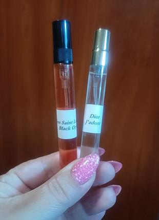 2 по 10мл yves saint laurent black opium,  j'adore dior