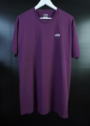 Чоловіча базова футболка vans left chest logo basic t-shirt classic fit purple l