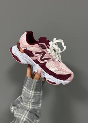 💕 женские кроссовки new balance 9060 | pink / burgundy