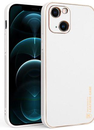 Шкіряний чохол xshield для apple iphone 14 plus (6.7") білий / white