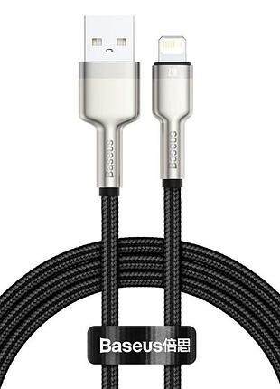 Дата кабель baseus cafule metal usb to lightning 2.4a (1m) (caljk-a0) black
