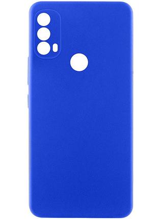 Чехол tpu getman liquid silk full camera для motorola moto e40 синий / iris