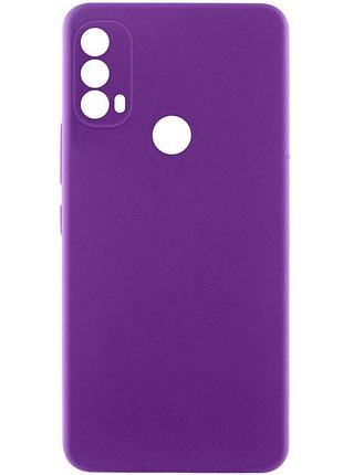 Чехол tpu getman liquid silk full camera для motorola moto e40 фиолетовый / purple