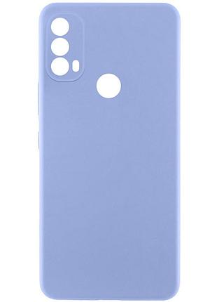 Чехол tpu getman liquid silk full camera для motorola moto e40 сиреневый / light purple