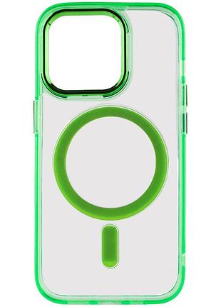 Чохол tpu iris with magsafe для apple iphone 14 pro (6.1") салатовий
