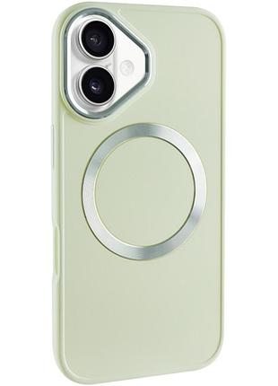 Tpu чехол bonbon metal style with magnetic fit для apple iphone 16 (6.1") белый / white