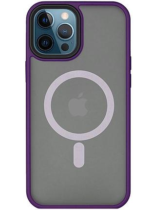 Tpu+pc чехол metal buttons with magsafe для apple iphone 14 pro max (6.7") темно-фиолетовый / dark purple