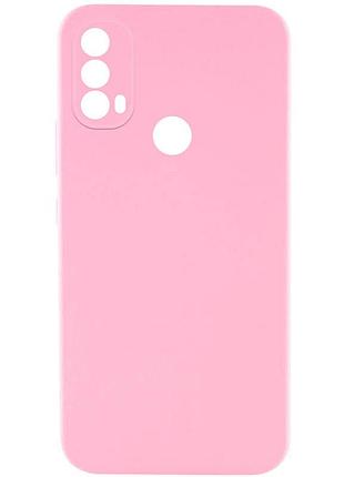 Чехол tpu getman liquid silk full camera для motorola moto e40 розовый / pink