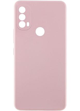 Чохол tpu getman liquid silk full camera для motorola moto e40 рожевий / pink sand