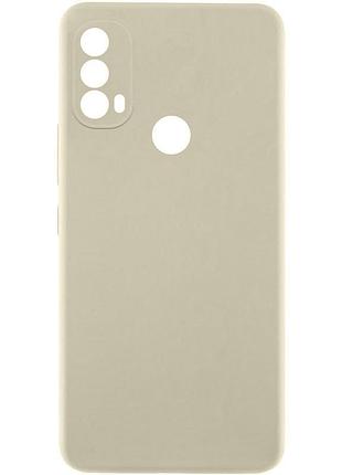 Чехол tpu getman liquid silk full camera для motorola moto e40 песочный / sand