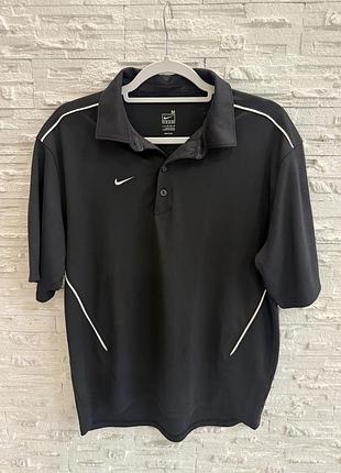 Nike dri fit black golf polo shirt mens