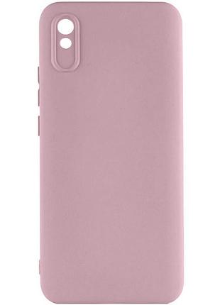 Чохол tpu getman liquid silk full camera для xiaomi redmi 9a синій / navy blue рожевий / pink sand