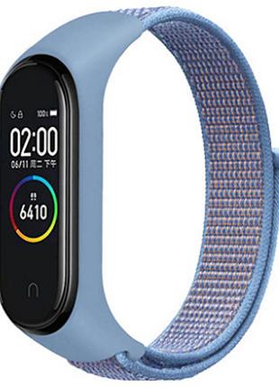 Ремешок nylon new для xiaomi mi band 3/4/5/6/7 azure