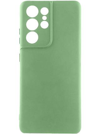 Чохол tpu getman liquid silk full camera для samsung galaxy s22 ultra зелений / pistachio