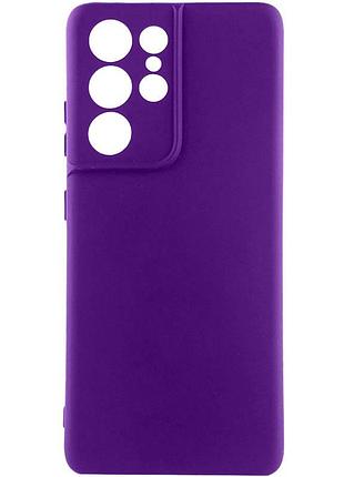 Чехол tpu getman liquid silk full camera для samsung galaxy s22 ultra фиолетовый / ultra violet