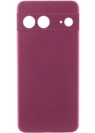 Чохол silicone cover lakshmi full camera (aaa) для google pixel 8 бордовий / plum