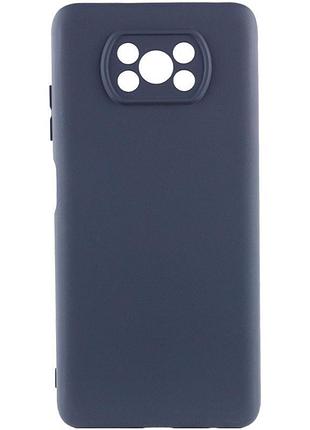 Чехол silicone cover lakshmi full camera (aaa) для xiaomi poco x3 nfc / poco x3 pro темно-синий / midnight blue
