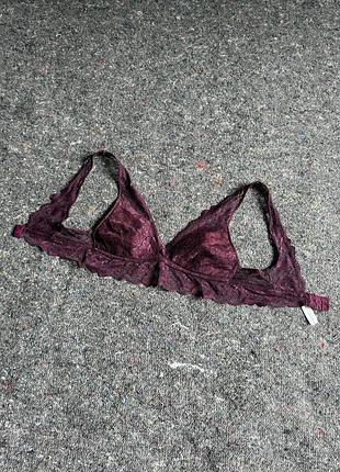 Бюстгальтер бралетт з витонченого бордового мережива від gina tricot lingerie розмір m