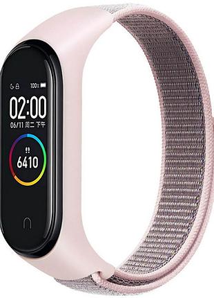 Ремешок nylon new для xiaomi mi band 3/4/5/6/7 pink sand