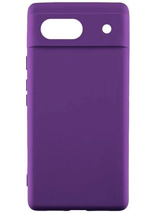 Чехол tpu getman liquid silk full camera для google pixel 6 фиолетовый / purple
