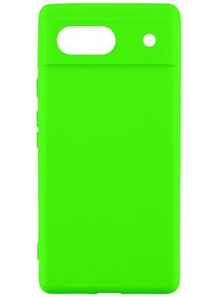 Чехол tpu getman liquid silk full camera для google pixel 6 салатовый / neon green