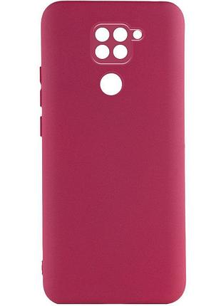 Чохол tpu getman liquid silk full camera для xiaomi redmi note 9 / redmi 10x бордовий / marsala