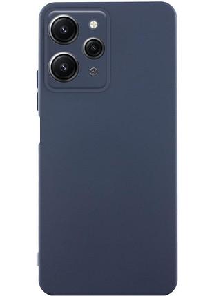 Чехол tpu getman liquid silk full camera для xiaomi redmi 12 синий / midnight blue