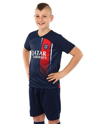 Форма футбольна дитяча з символікою футбольного клубу psg синій-червоний 130