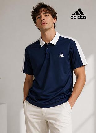 Оригинальное мужское темно синее поло adidas 2xl