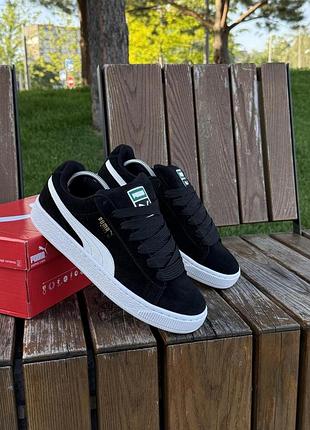 Мужские кроссовки puma suede xl пума сюэд иксэл черные из натуральной замши для повседневной носки