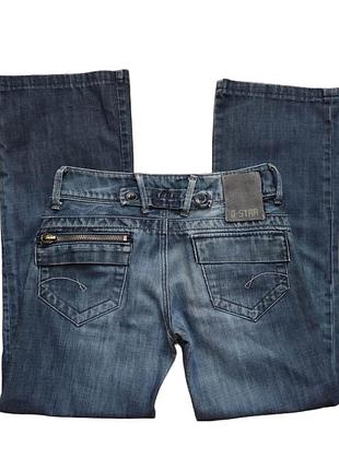 Винтажные джинсы клеш g-star raw 3301 оригинал y2k низкая посадка размер 25 xs синие bootcut широкие трубы гранж casual базовые женские denim