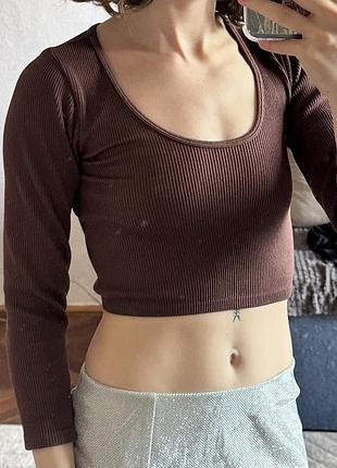 Коричневий топ zara. m-l