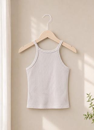 Молочний топ в рубчик xs/s primark