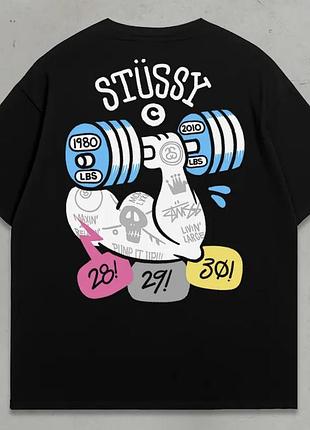 Футболка stussy logo унисекс стусси stussy черная