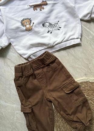 Збірний комплект з світшота h&m та штанців джогери на 9-12 місяців 80 см