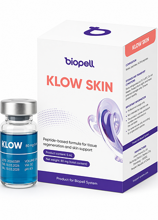 Klow skin biopell 80 мг (5 мл) – это пептидный комплекс, который применяется в современных подходах к уходу за кожей и поддержанию ее состояния. формула ор