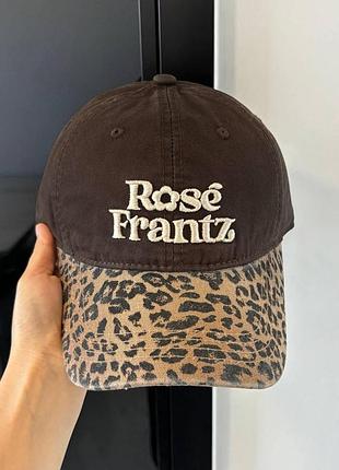 Стильная женская коттонова кепка «rose frantz». коричневая