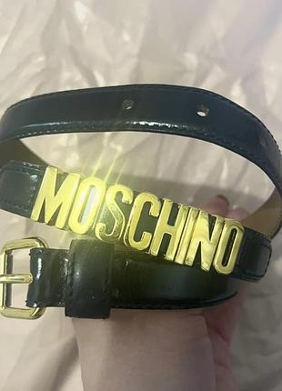 Пояс шкіра, пояс шкіряний moscino, чорний пояс 2 см ширини