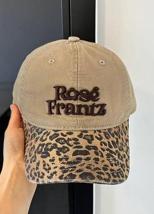 Стильная женская коттонова кепка «rose frantz». бежевая