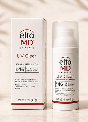 Сонцезахисний крем eltamd uv clear spf 46 для проблемної та чутливої шкіри, 48 г