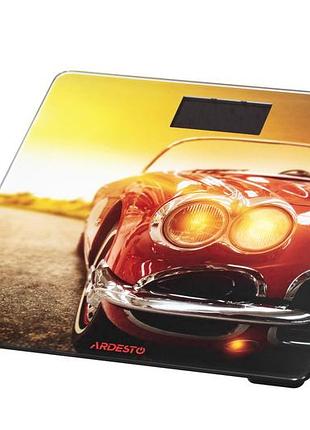 Весы напольные ardesto scb-965car 150 кг электронные стеклянные с дизайнерским принтом.