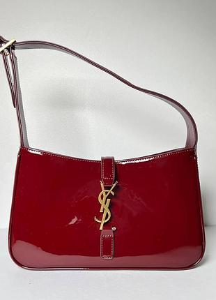 Женская кожаная сумка saint laurent le 5 à 7, бордовая