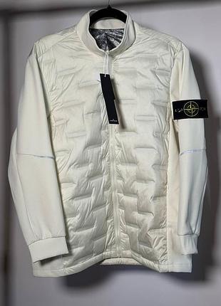 Мужская куртка stone island full zip jacket белая (si24001.4m)
