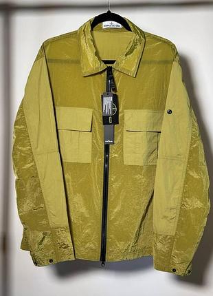 Мужская рубашка stone island ripstop jacket оливковая (si11006.1m)