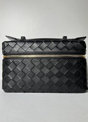 Сумка жіноча bottega veneta bang bang intrecciato, чорна