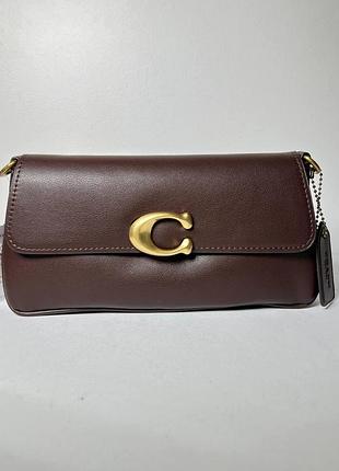 Женская кожаная сумка coach jet shoulder bag brass/maple