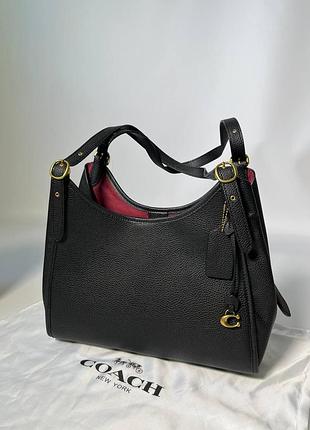 Сумка женская coach lori hobo bag grained черная