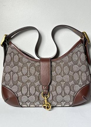 Женская сумка-хобо coach hamptons hobo bag brass/oak maple
