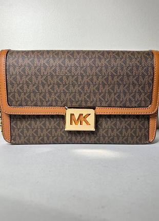 Сумка жіноча michael kors sonia medium logo and faux leather convertible brown